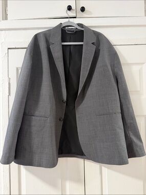 Zara Men's Gray Single-Breasted Blazer